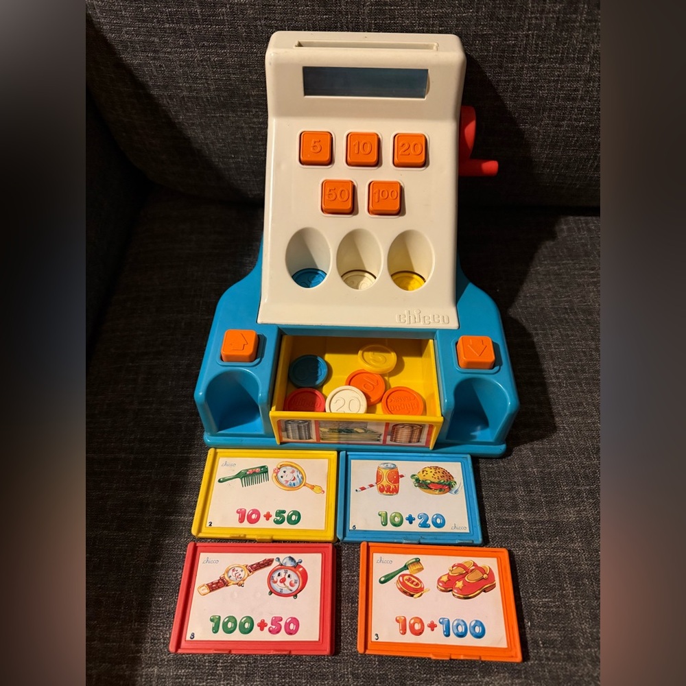 Vintage Chicco toy register with money